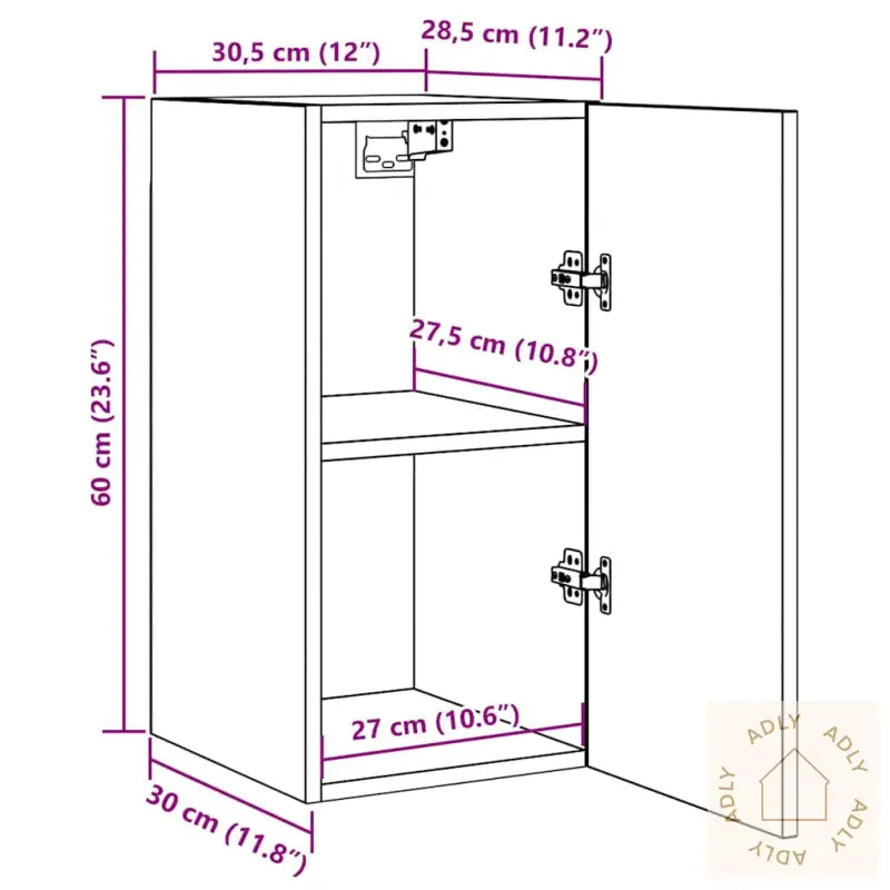 Tv-Benker 2 Stk Røkt Eik 30,5X30X60 Cm Konstruert Tre