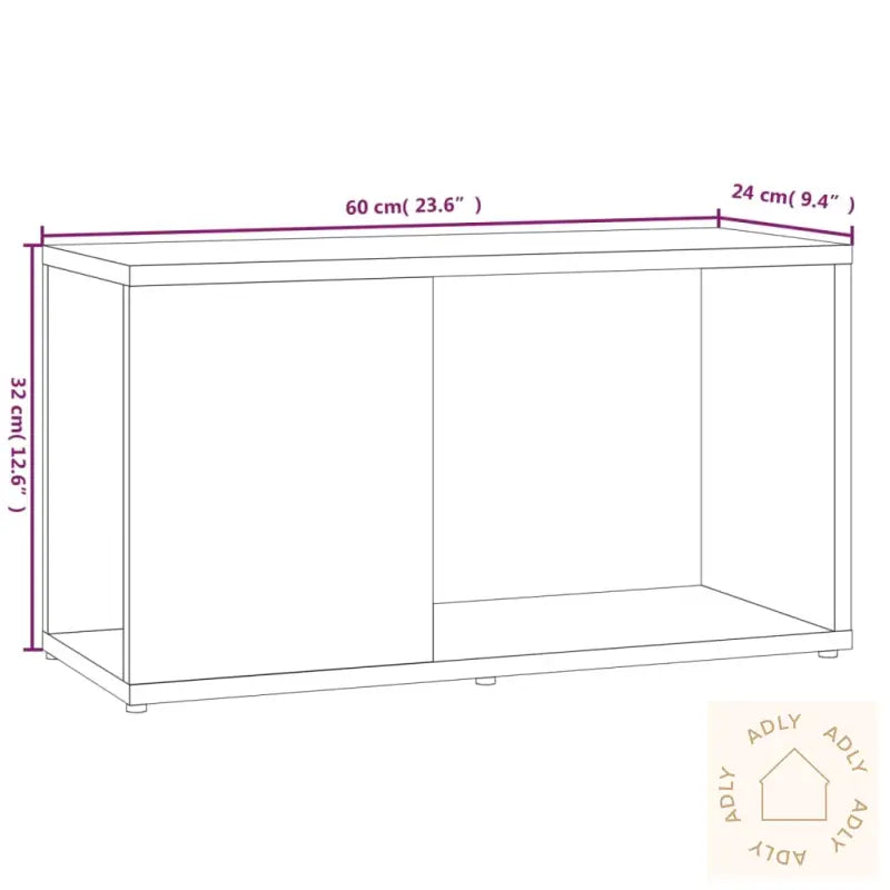 Tv-Benk Grå Sonoma 60X24X32 Cm Konstruert Tre