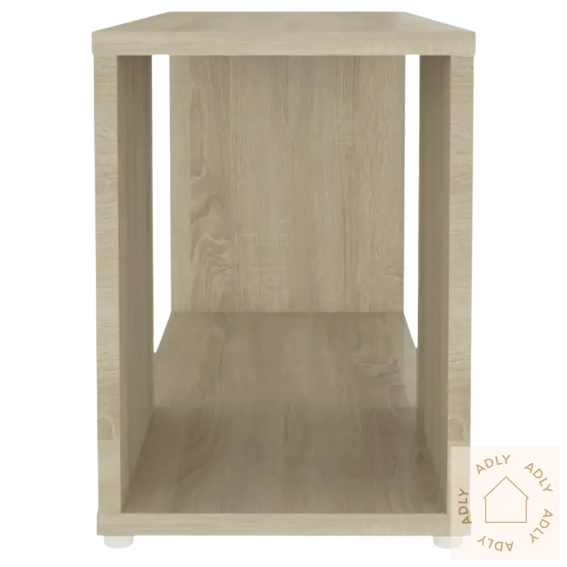 Lys treverk sonoma eik storage cube for stue, klassisk design og oppbevaring