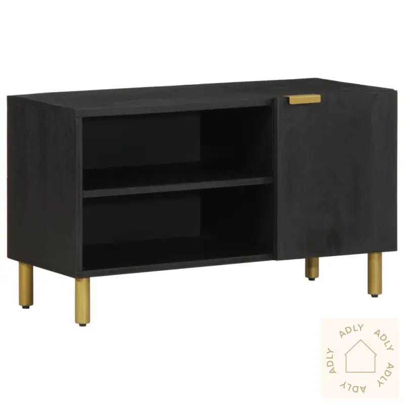 Tv-Benk Svart 80X33X46 Cm Konstruert Tre
