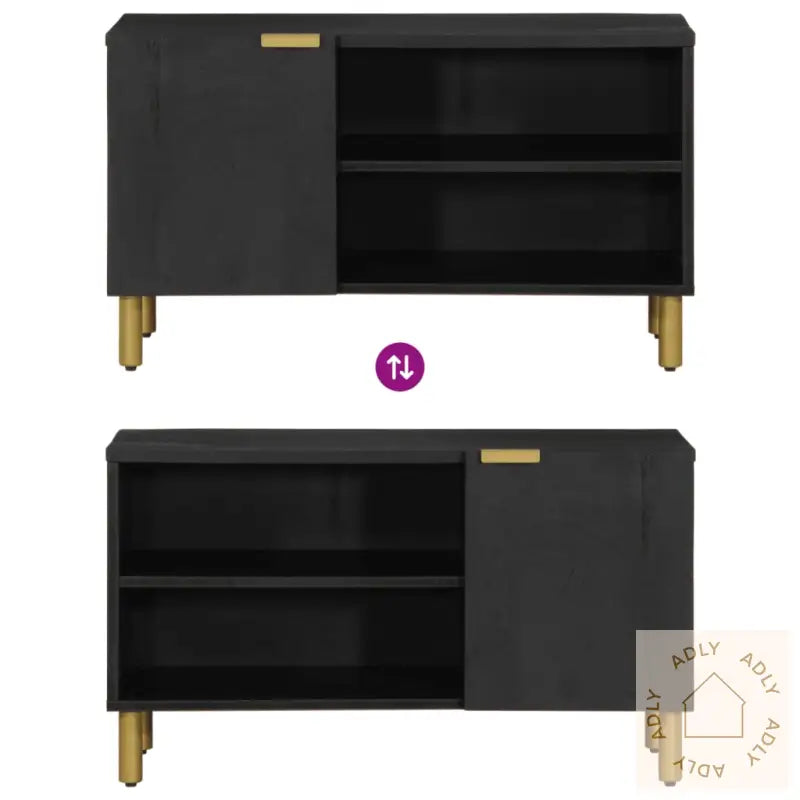 Tv-Benk Svart 80X33X46 Cm Konstruert Tre