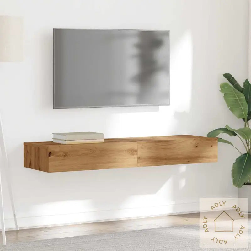 Tv-Benker Med Led-Lys 2 Stk Artisan Eik 60X35X15,5 Cm