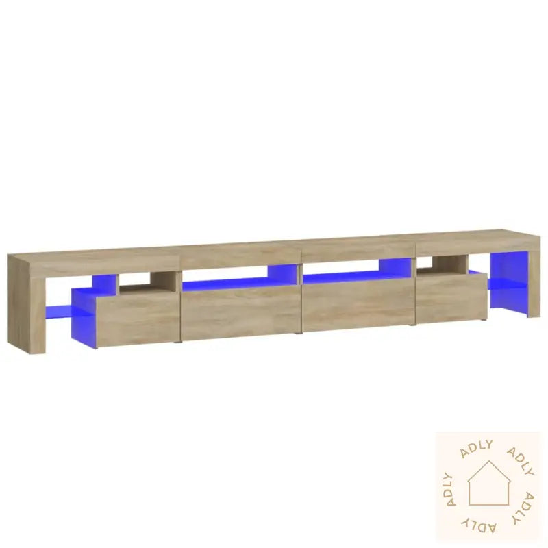 Tv-Benk Med Led-Lys Sonoma Eik 260X36,5X40 Cm