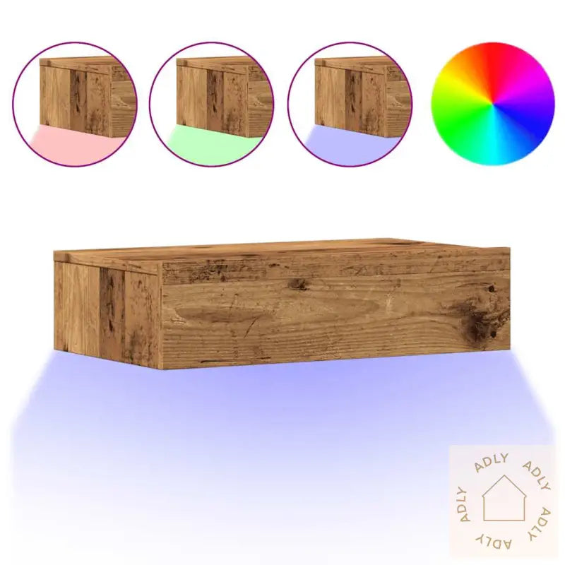 Tv-Benker Med Led-Lys 2 Stk Gammelt Tre 60X35X15,5 Cm