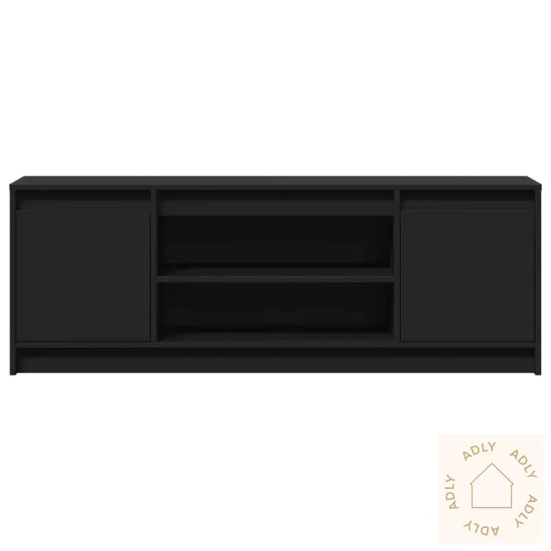 Tv-Benk Med Led Svart 139,5X34X50 Cm Konstruert Tre