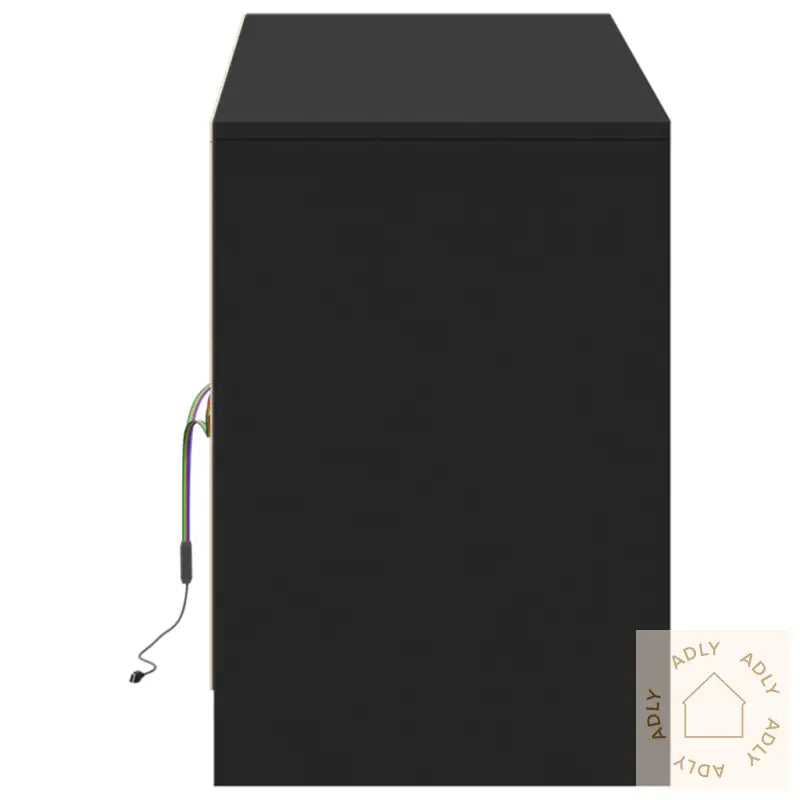 Tv-Benk Med Led Svart 139,5X34X50 Cm Konstruert Tre