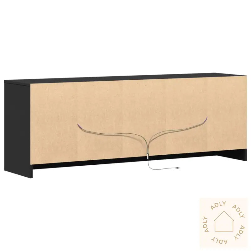 Tv-Benk Med Led Svart 139,5X34X50 Cm Konstruert Tre