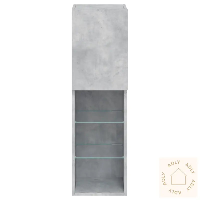Tv-Benker Med Led-Lys 2 Stk Betonggrå 30,5X30X102 Cm