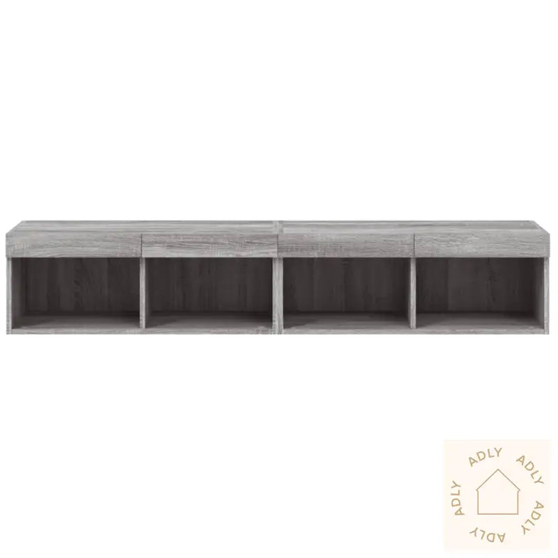 Tv-Benker Med Led-Lys 2 Stk Grå Sonoma 80X30X30 Cm