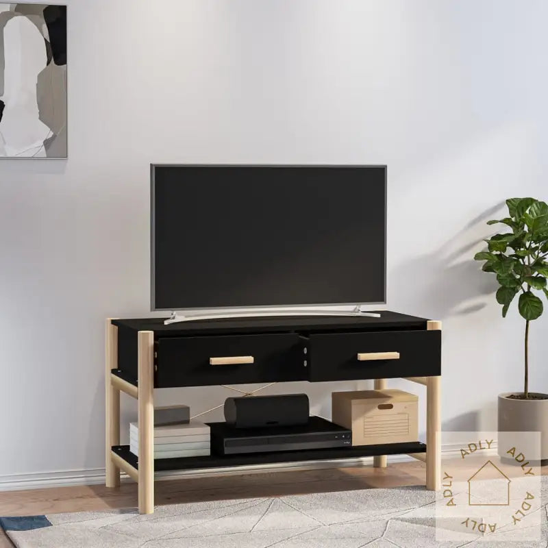 Tv-Benk Svart 82X38X45 Cm Konstruert Tre