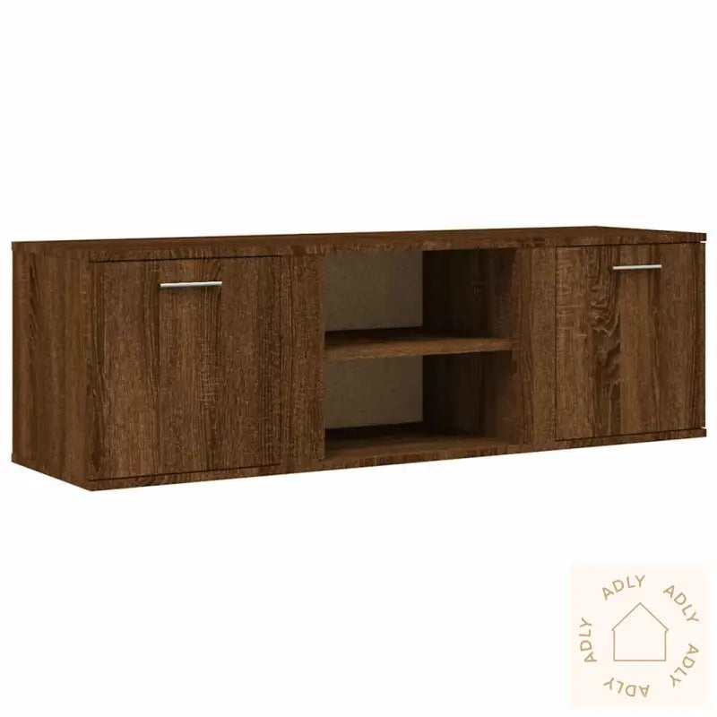Tv-Benk Brun Eik 120X34X37 Cm Konstruert Tre