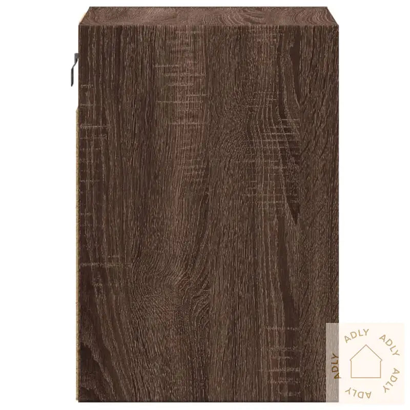 Vegghengt Tv-Benk Med Led Brun Eik 41X31X45 Cm