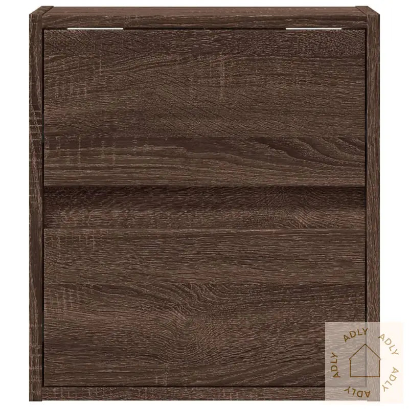 Vegghengt Tv-Benk Med Led Brun Eik 41X31X45 Cm