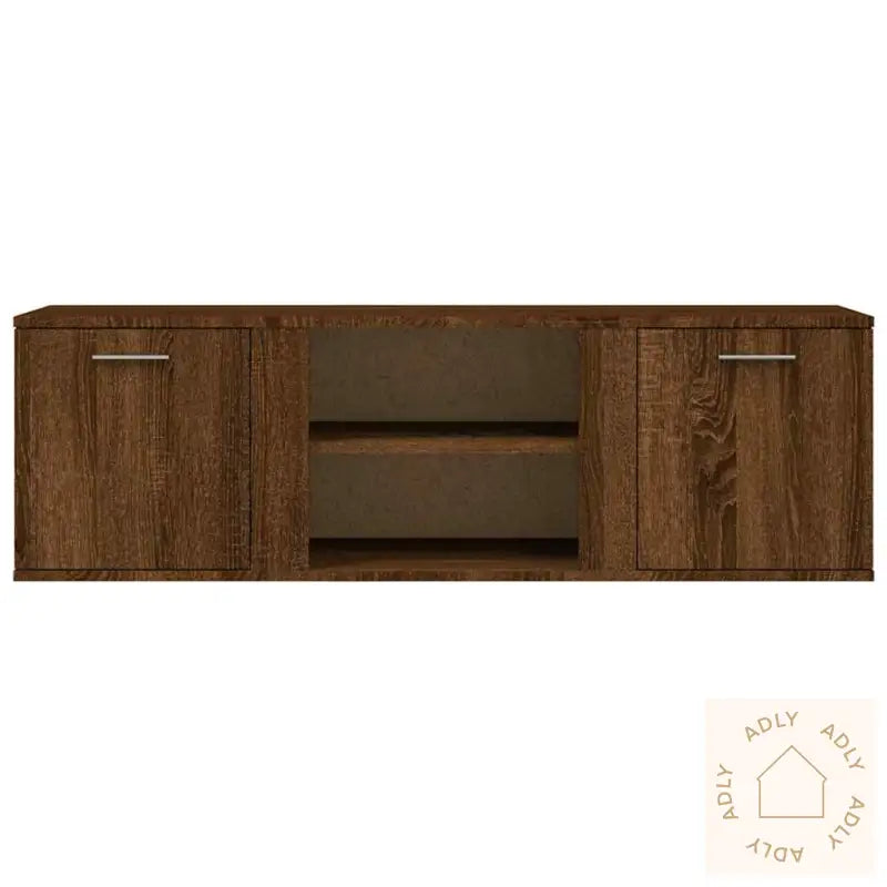 Tv-Benk Brun Eik 120X34X37 Cm Konstruert Tre