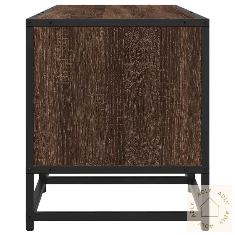Tv-Benk Brun Eik 120X35X41 Cm Konstruert Tre Og Metall