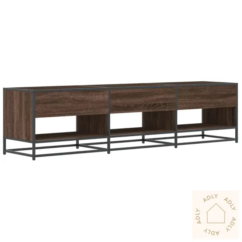 Tv-Benk Brun Eik 180X40X46 Cm Konstruert Tre