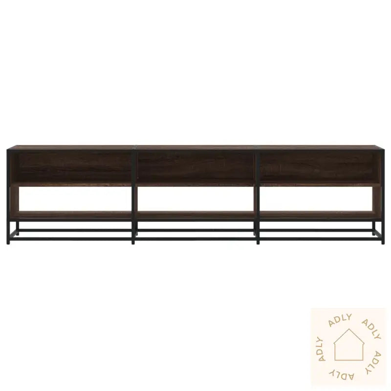 Tv-Benk Brun Eik 180X40X46 Cm Konstruert Tre