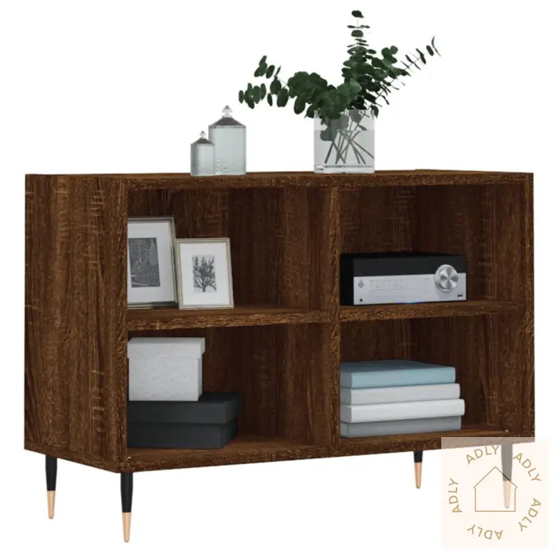 Tv-Benk Brun Eik 69,5X30X50 Cm Konstruert Tre