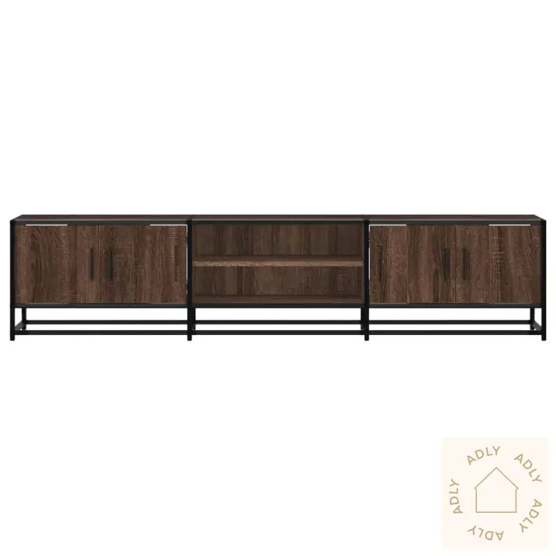 Tv-Benk Brun Eik 180X35X41 Cm Konstruert Tre