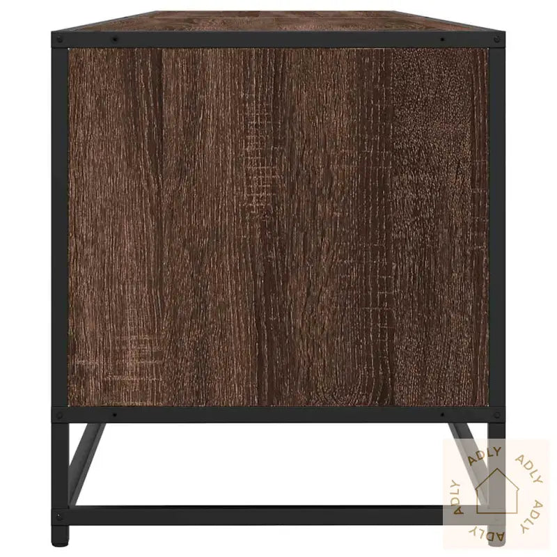 Tv-Benk Brun Eik 180,5X40X46 Cm Konstruert Tre