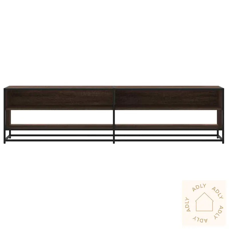 Tv-Benk Brun Eik 180,5X40X46 Cm Konstruert Tre