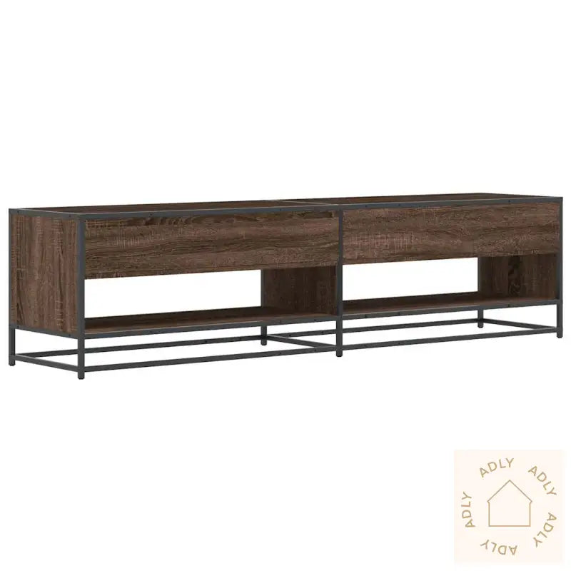 Tv-Benk Brun Eik 180,5X40X46 Cm Konstruert Tre