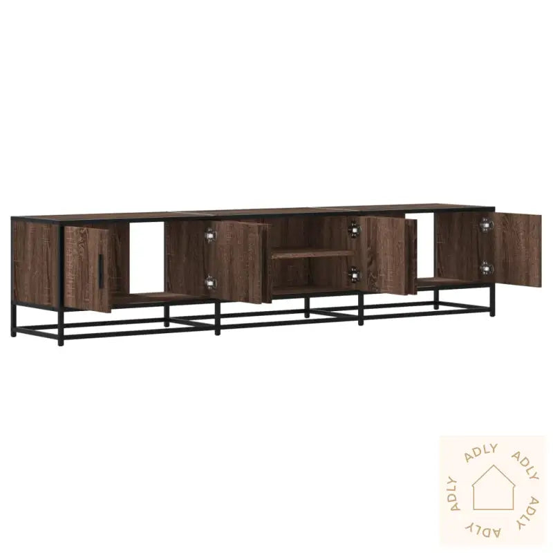 Tv-Benk Brun Eik 180X35X41 Cm Konstruert Tre