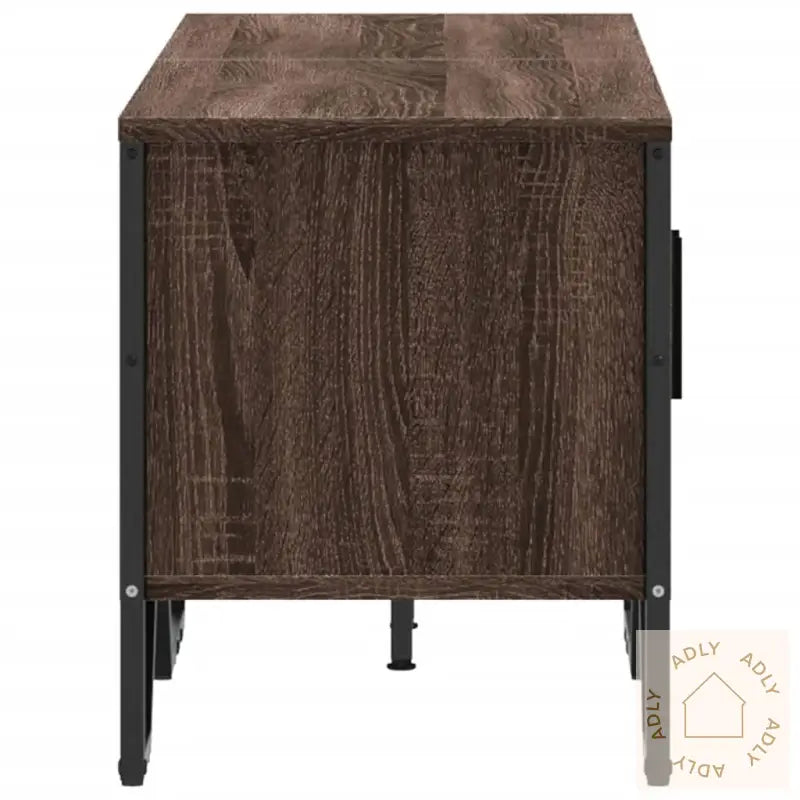 Tv-Benk Brun Eik 122X34X41 Cm Konstruert Tre