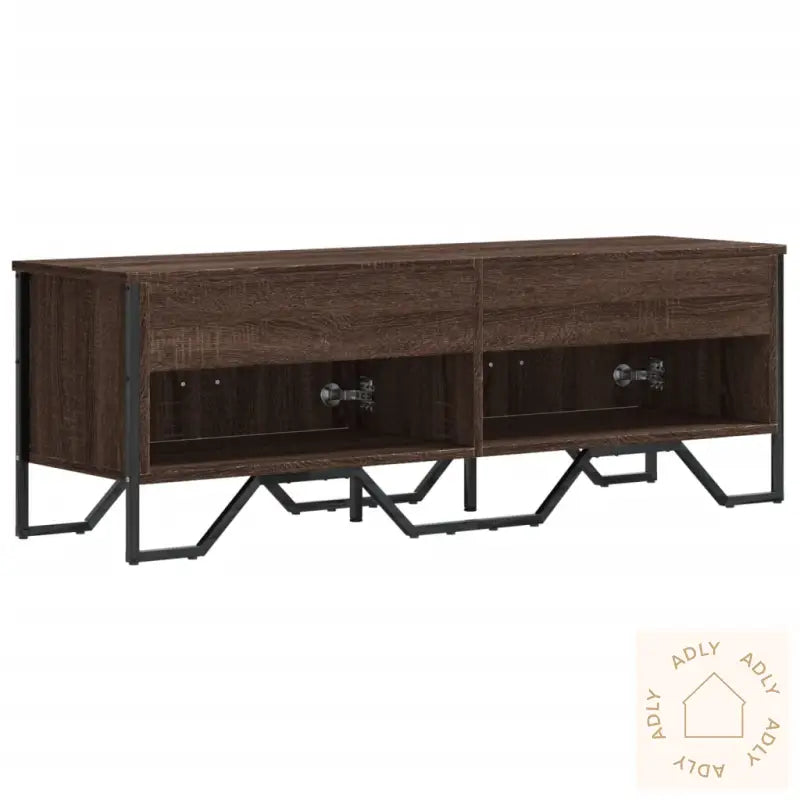 Tv-Benk Brun Eik 122X34X41 Cm Konstruert Tre