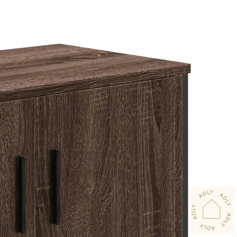 Tv-Benk Brun Eik 122X34X41 Cm Konstruert Tre