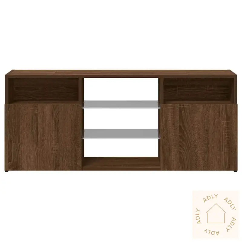 Tv-Benk Med Led-Lys Brun Eik 120X30X50 Cm