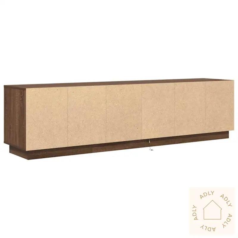 Tv-Benk Med Led-Lys Brun Eik 193,5X41X50 Cm