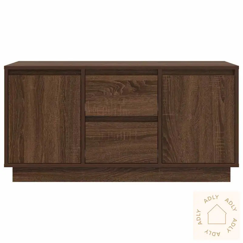 Tv-Benk Med Led-Lys Brun Eik 100X41X50 Cm