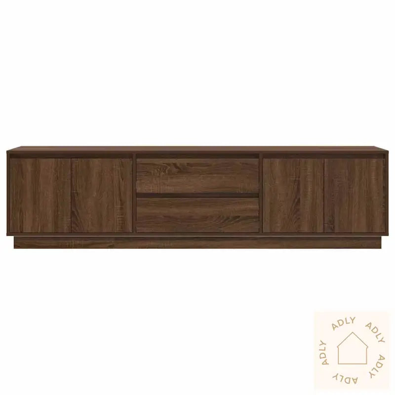 Tv-Benk Med Led-Lys Brun Eik 193,5X41X50 Cm