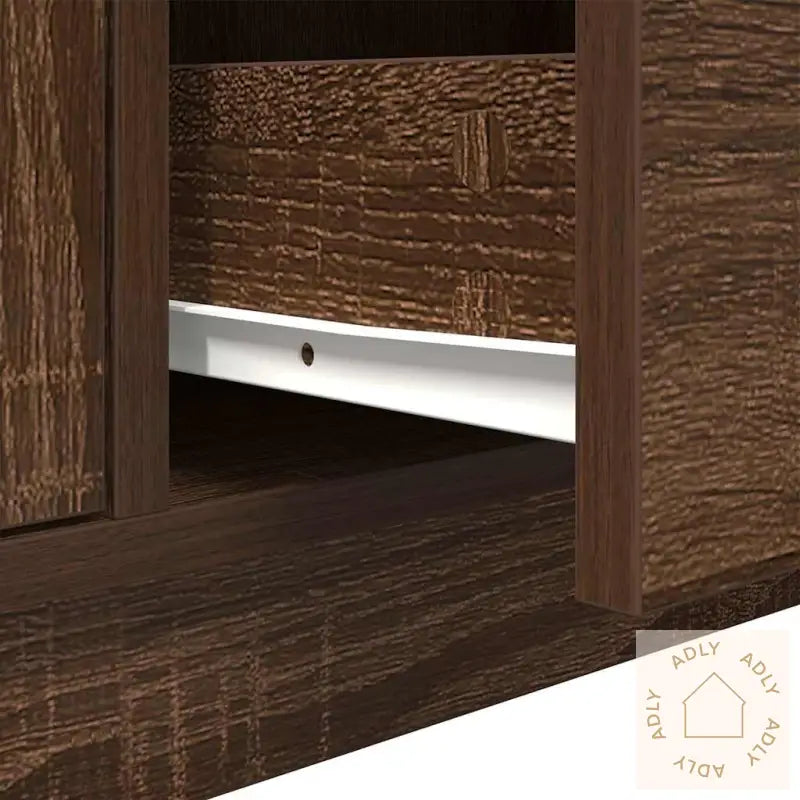 Tv-Benk Med Led-Lys Brun Eik 100X41X50 Cm