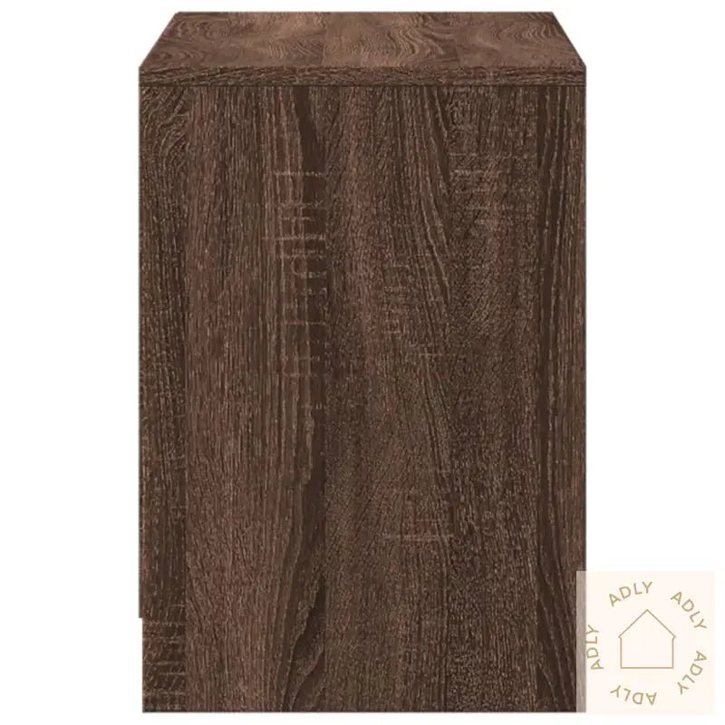 Tv-Benk Med Led Brun Eik 100X34X50 Cm Konstruert Tre