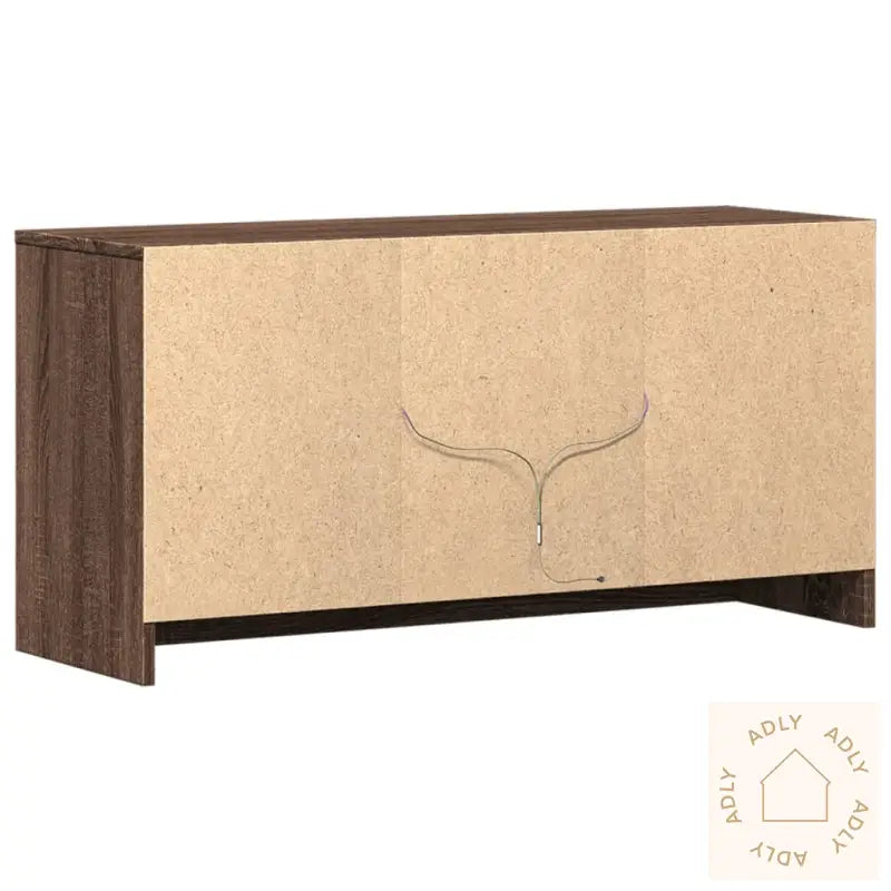 Tv-Benk Med Led Brun Eik 100X34X50 Cm Konstruert Tre