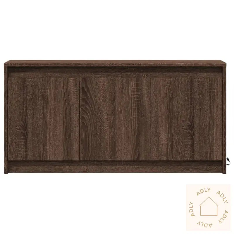 Tv-Benk Med Led Brun Eik 100X34X50 Cm Konstruert Tre