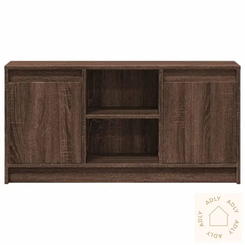 Tv-Benk Med Led Brun Eik 100X34X50 Cm Konstruert Tre