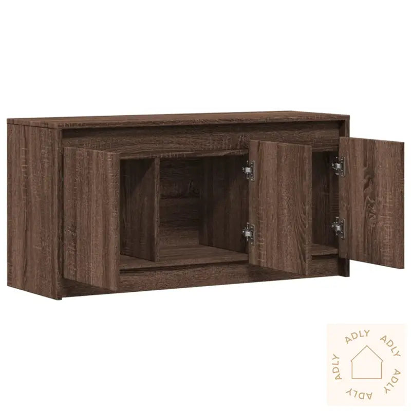 Tv-Benk Med Led Brun Eik 100X34X50 Cm Konstruert Tre