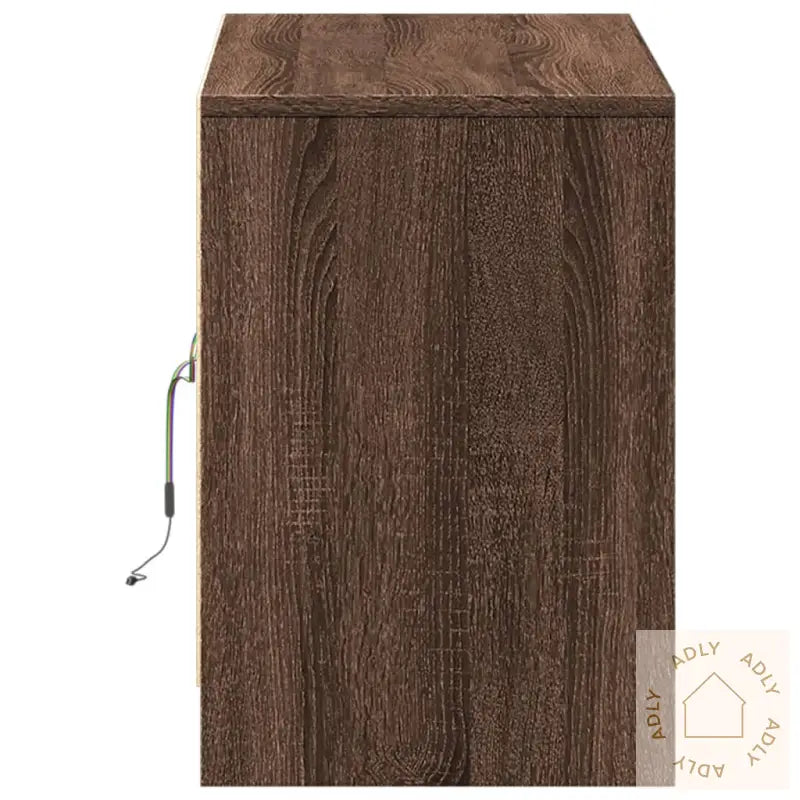 Tv-Benk Med Led Brun Eik 100X34X50 Cm Konstruert Tre