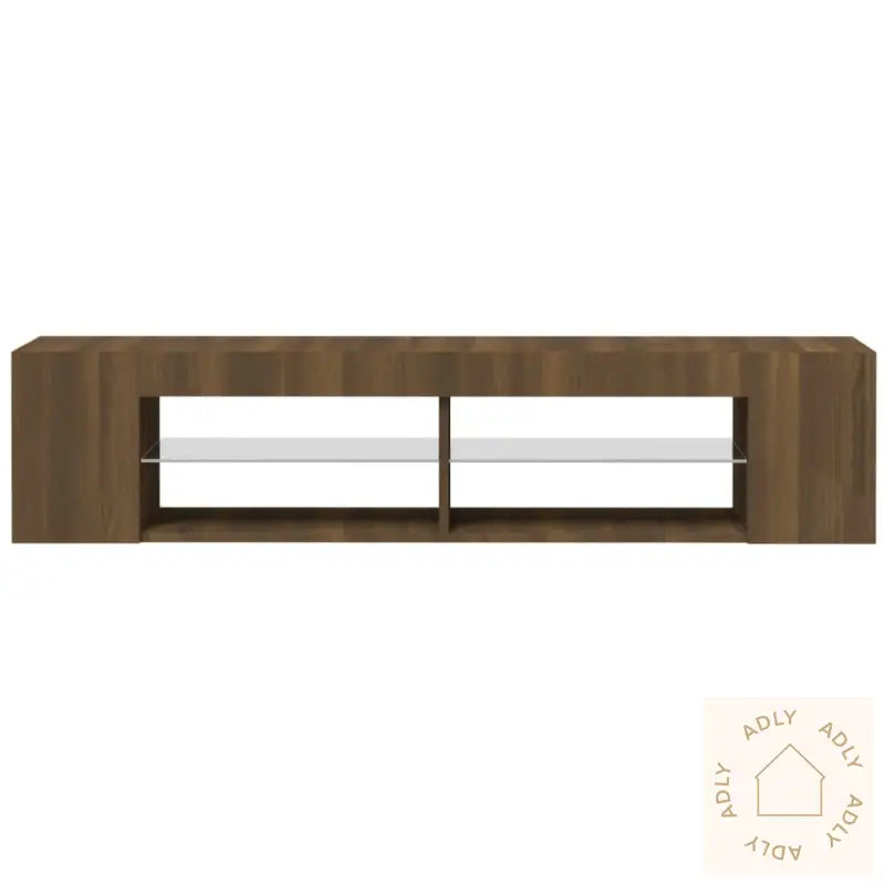 Tv-Benk Med Led-Lys Brun Eik 135X39X30 Cm