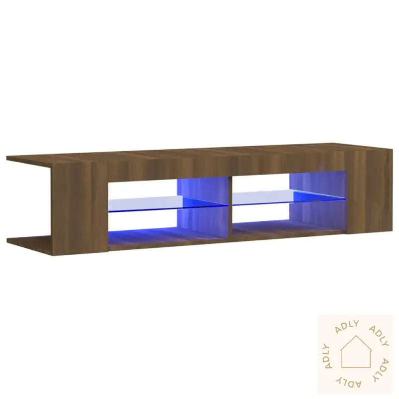 Tv-Benk Med Led-Lys Brun Eik 135X39X30 Cm