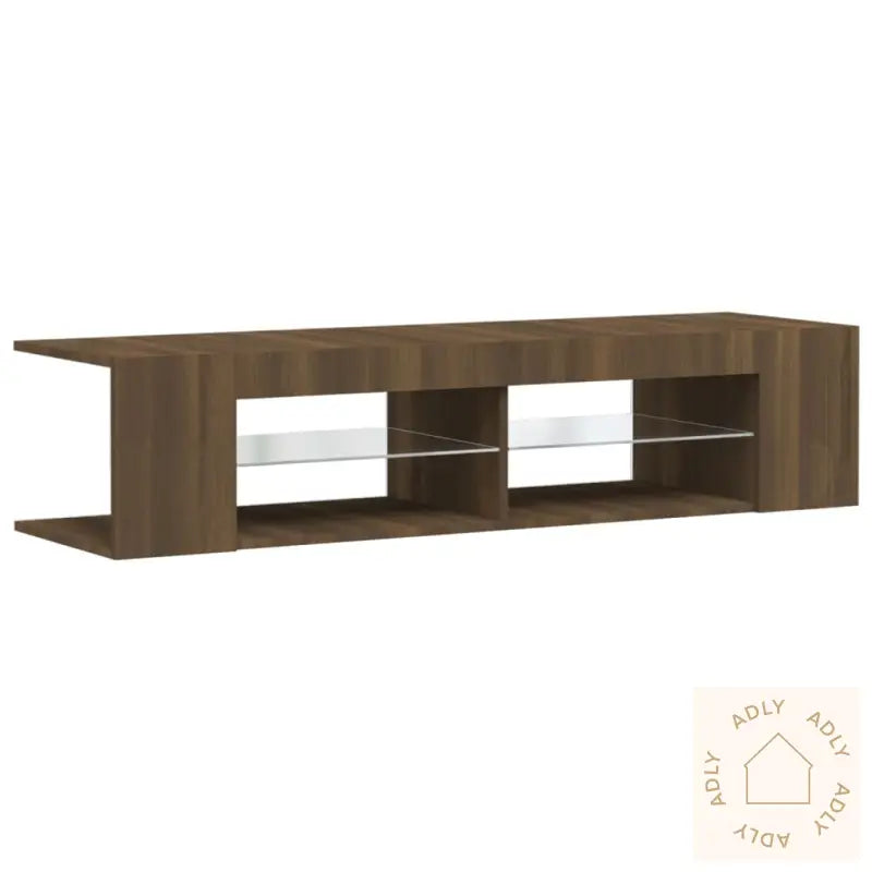 Tv-Benk Med Led-Lys Brun Eik 135X39X30 Cm