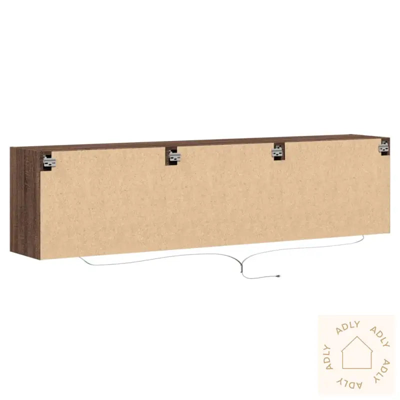 Tv Veggskap Med Led Brun Eik 180X31X45 Cm
