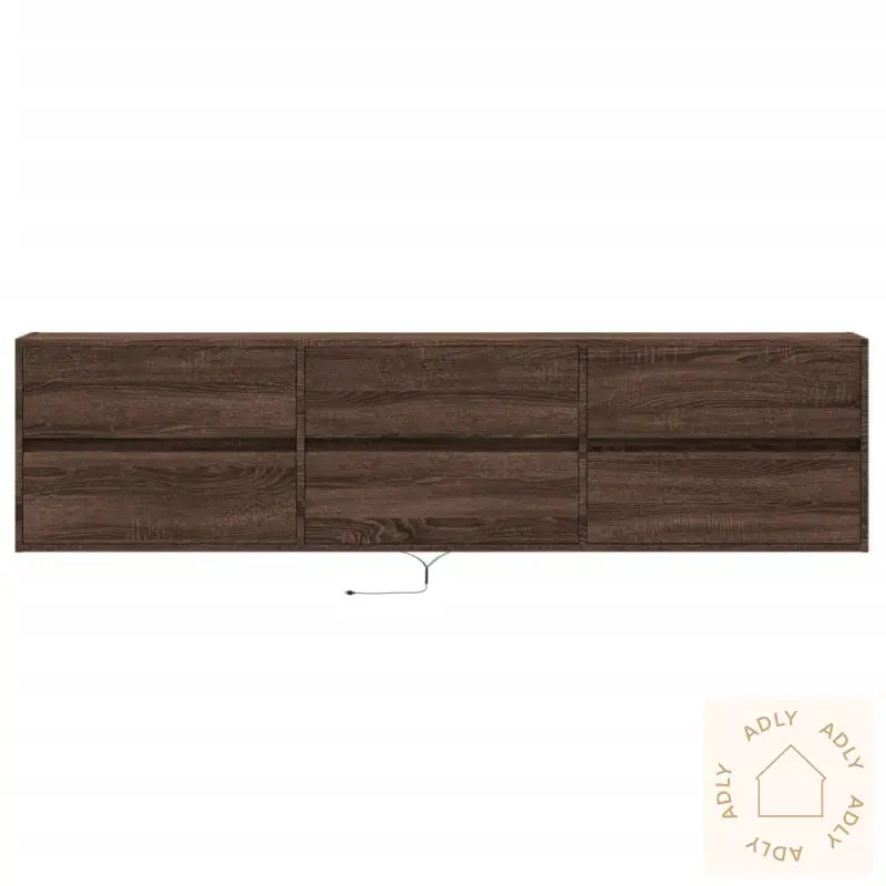Tv Veggskap Med Led Brun Eik 180X31X45 Cm