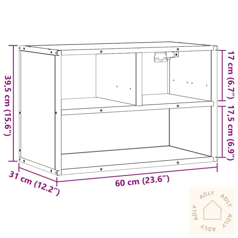 Tv-Benk Brun Eik 60X31X39,5 Cm Konstruert Tre Og Metall