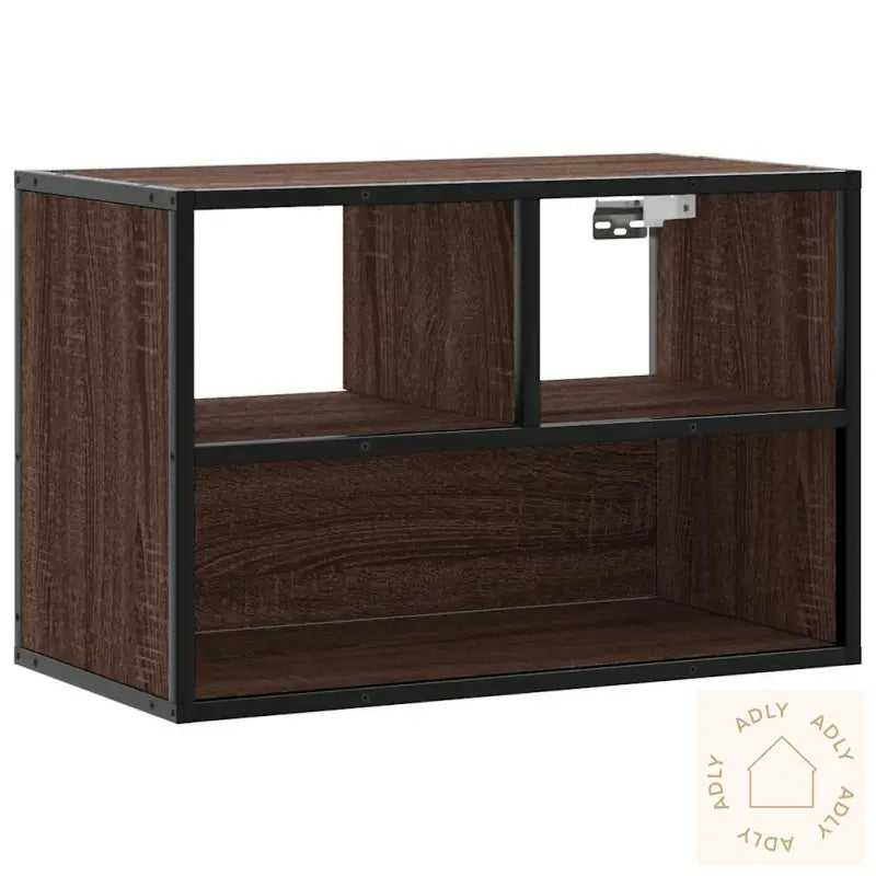 Tv-Benk Brun Eik 60X31X39,5 Cm Konstruert Tre Og Metall