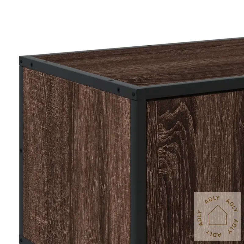 Tv-Benk Brun Eik 100X35X41 Cm Konstruert Tre Og Metall