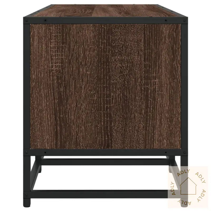 Tv-Benk Brun Eik 100X35X41 Cm Konstruert Tre Og Metall